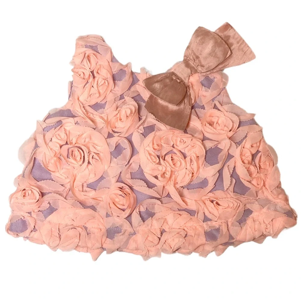 Gymboree Lavender and Peach Roses Baby Dress/Top Size 18 to 24 Months